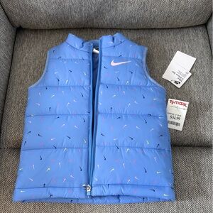 Nike toddler light blue Pattern puffer Vest size 2-3T NWT
